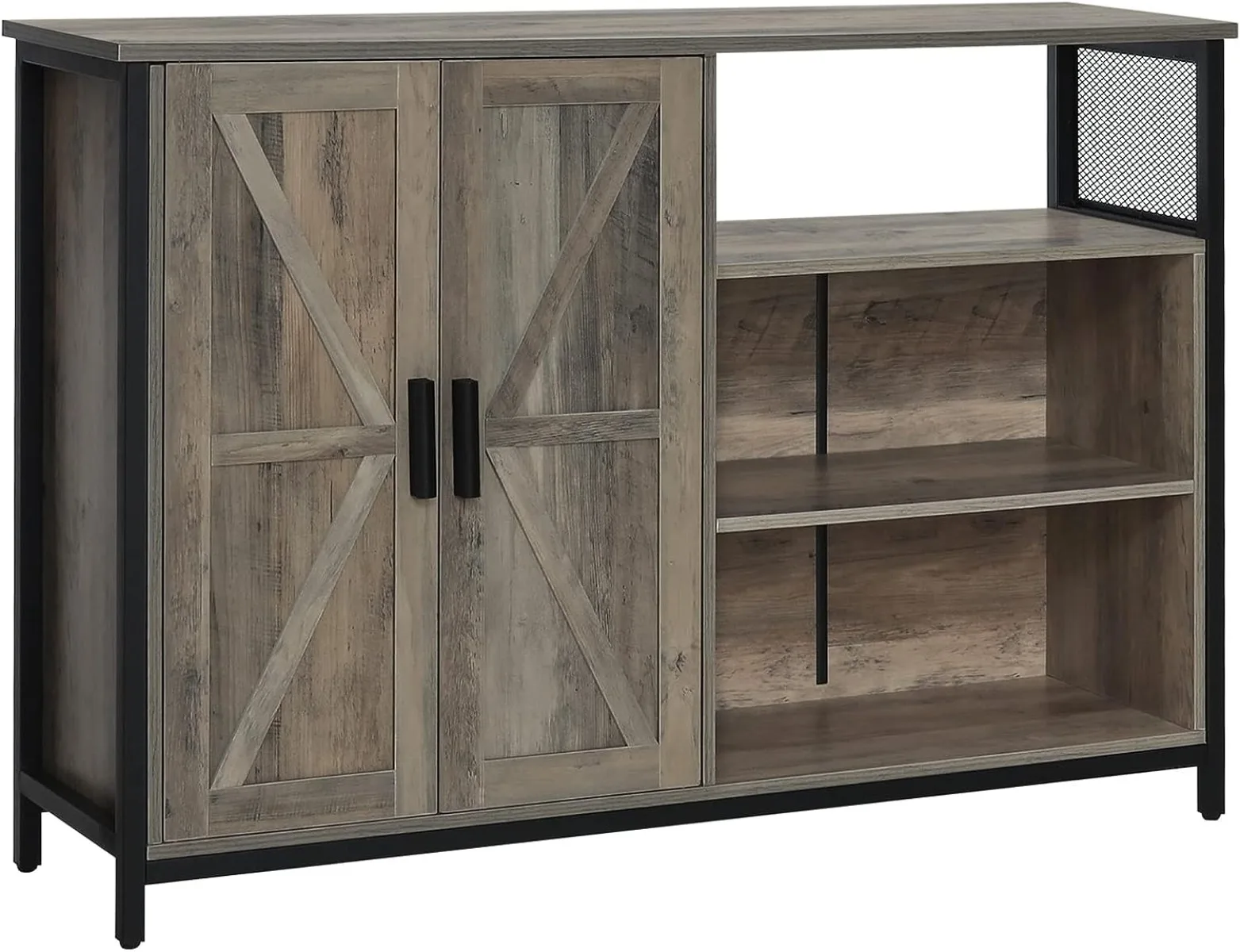 

Напольный шкаф для хранения, промышленный буфет с регулируемыми полками, буфетный стол для столовой, гостиной, деревенский дуб