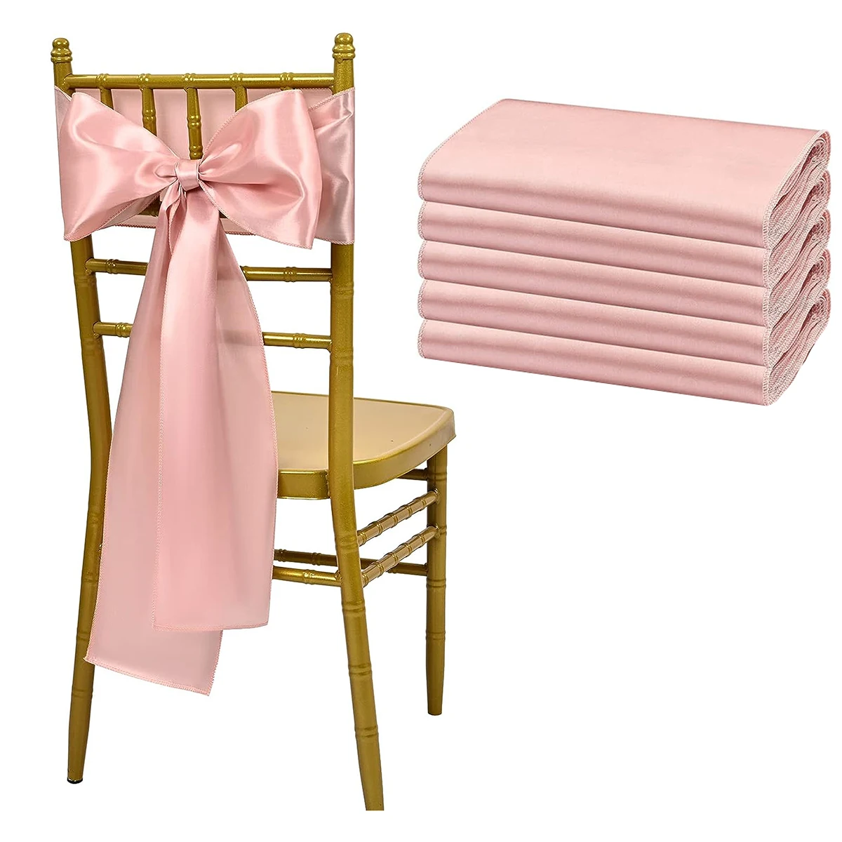 50PCS 17x275cm Rose Gold Satin Chair Sashes Bows Chair Cover Ribbons for Wedding Banquet Party Baby Shower Event Decorations
50PCS 17x275cm Rose Gold Satin Chair Sashes Bows Chair Cover Ribbons for Wedding Banquet Party Baby Shower Event Decorations