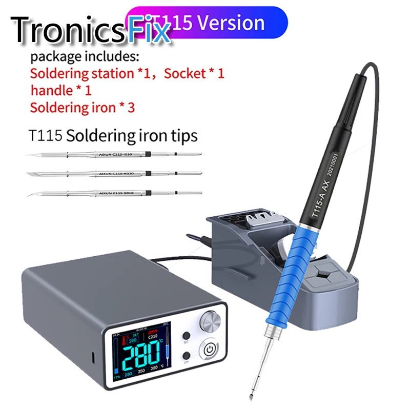 Интеллектуальная паяльная станция Aixun T3A T3B с электрическим паяльником, ручка T12/T245/936, сварочные наконечники для ремонта SMD BGA
Интеллектуальная паяльная станция Aixun T3A T3B с электрическим паяльником, ручка T12/T245/936, сварочные наконечники для ремонта SMD BGA