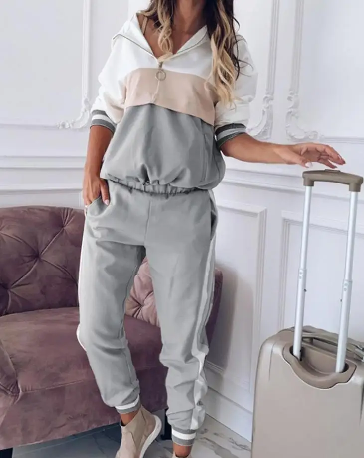 Two Piece Women Outfits 2023 Autumn Fashion Jogging Sport Colored Loose Casual Long Sleeve Zipper Top & Sweatpants Pants Set
Two Piece Women Outfits 2023 Autumn Fashion Jogging Sport Colored Loose Casual Long Sleeve Zipper Top & Sweatpants Pants Set