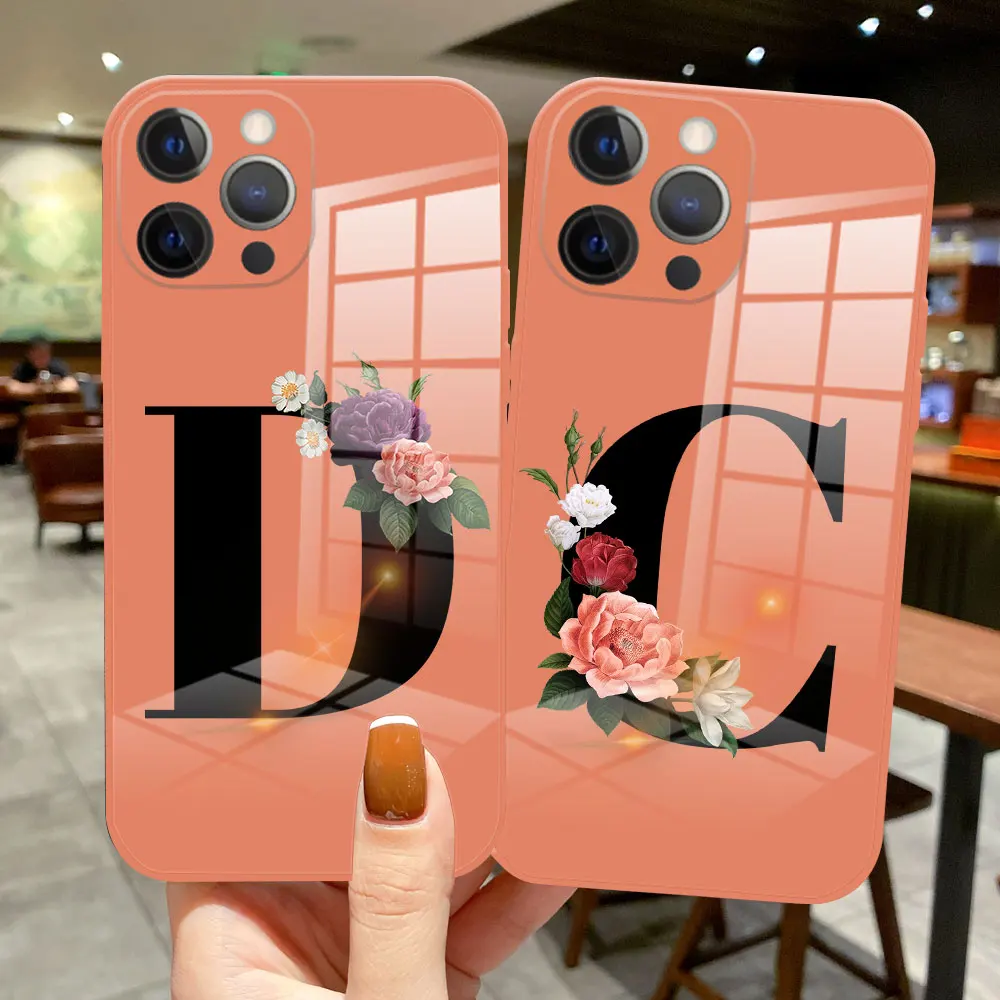 DIY Custom Surname Letter flower Fashion Phone Case For iPhone 11 Pro Max 7 8 Plus 11 Pro 11 SE 20 20 luxury orange Glass Cover
DIY Custom Surname Letter flower Fashion Phone Case For iPhone 11 Pro Max 7 8 Plus 11 Pro 11 SE 20 20 luxury orange Glass Cover