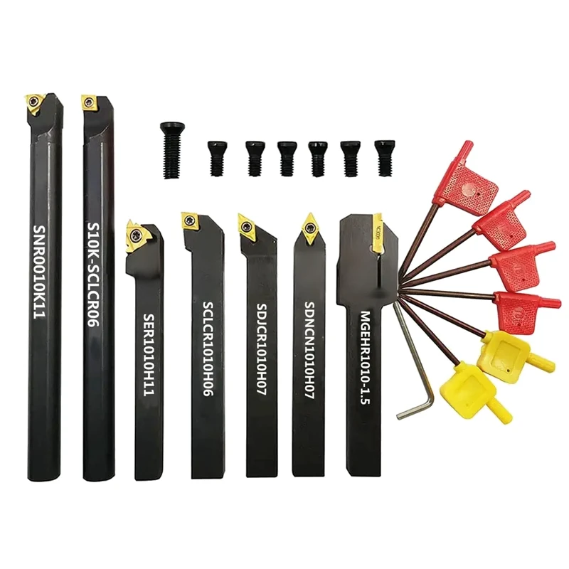 HLZS-3/8Inch 10Mm Shank Indexable Carbide Lathe Turning Tool Holder Set Tools For Turning Grooving Threading Boring Bar
HLZS-3/8Inch 10Mm Shank Indexable Carbide Lathe Turning Tool Holder Set Tools For Turning Grooving Threading Boring Bar