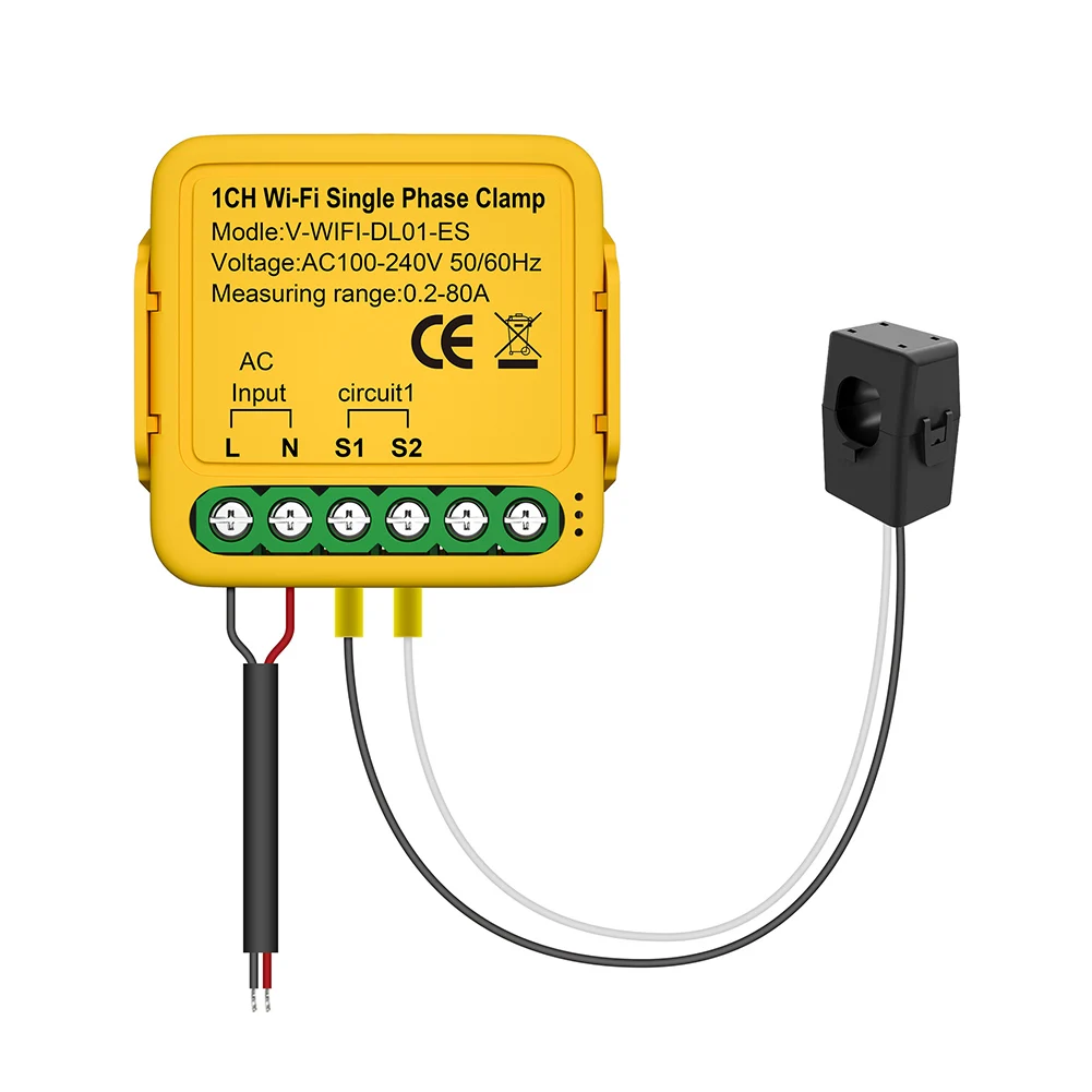 Power Meter Monitor 0.2A-100A 110-240V AC 50/60Hz 2.4GHZ WiFi Frequency 80A WiFi Energy Meter KWh Power Monitor
Power Meter Monitor 0.2A-100A 110-240V AC 50/60Hz 2.4GHZ WiFi Frequency 80A WiFi Energy Meter KWh Power Monitor