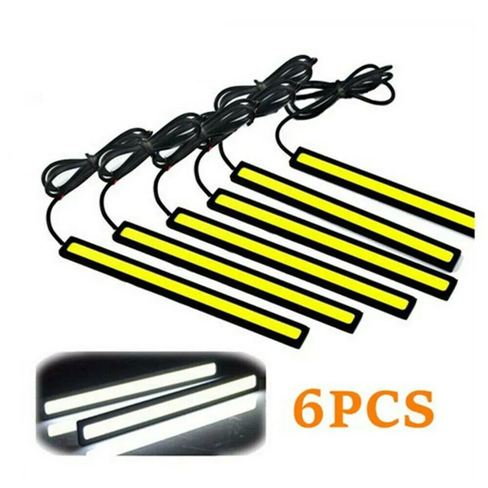 

6pcs 12V LED Universal Daytime Running Light Car Interior White Strip Lights Bar Lamp Auto Waterproof Van Caravan Boats