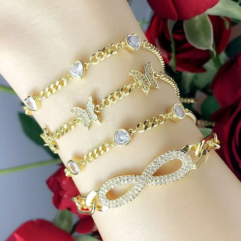 2021 Fashion Butterfly Infinite Pave CZ Jewelry For Women Charms Crystal Gold Thick Chain Adjustable Bracelet Statement Gift
2021 Fashion Butterfly Infinite Pave CZ Jewelry For Women Charms Crystal Gold Thick Chain Adjustable Bracelet Statement Gift