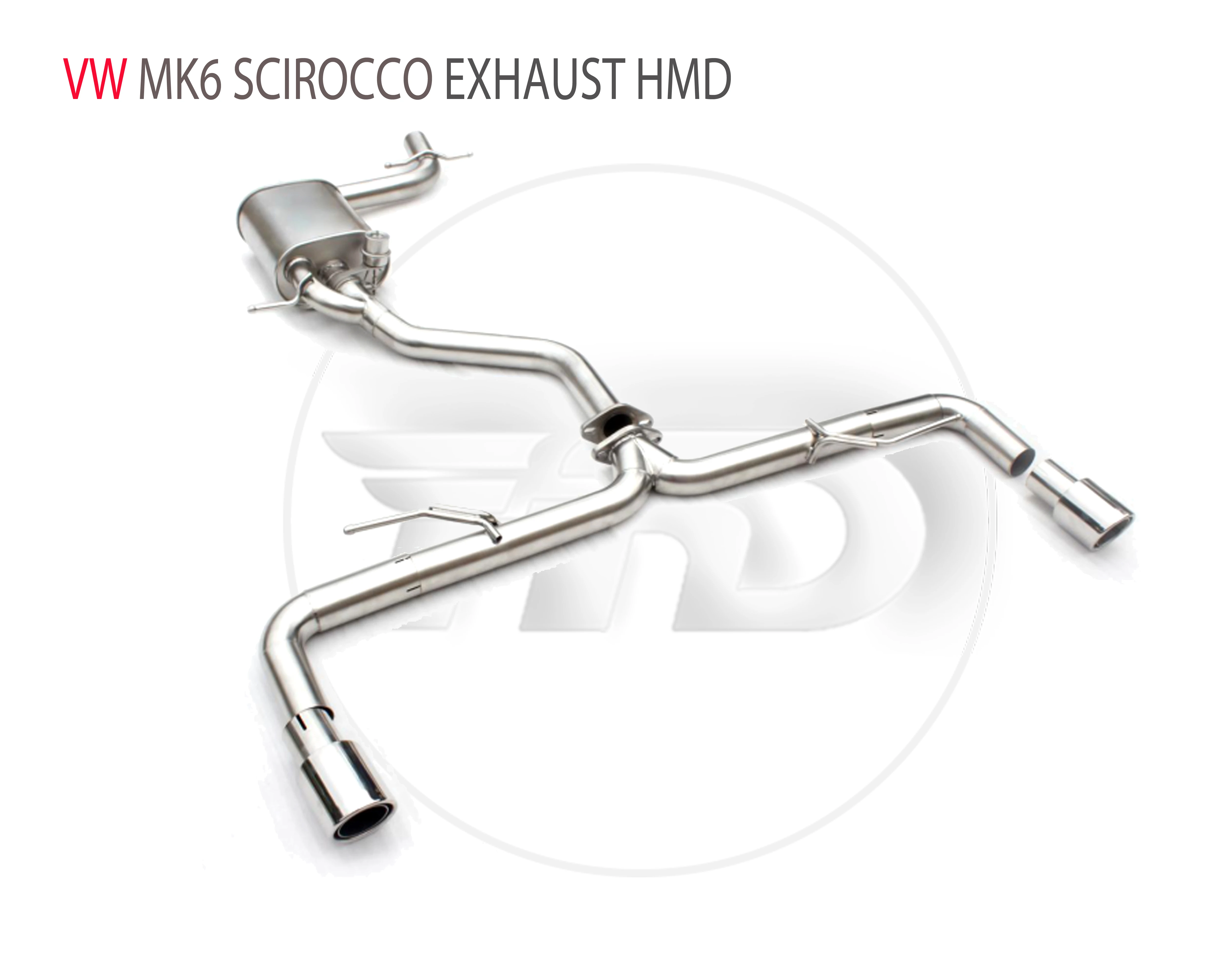 

Выхлопная труба из нержавеющей стали HMD, выпускная труба коллектора подходит для VW Golf 6 MK6 Scirocco, клапан для модификации автомобиля