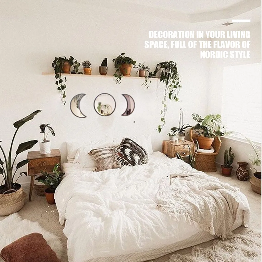 3pcs Nordic Style Wooden Decorative Mirror Moon Phase Mirror Wall Stickers Bedroom Acrylic Mirror DIY Home Decorative Mirrors
3pcs Nordic Style Wooden Decorative Mirror Moon Phase Mirror Wall Stickers Bedroom Acrylic Mirror DIY Home Decorative Mirrors