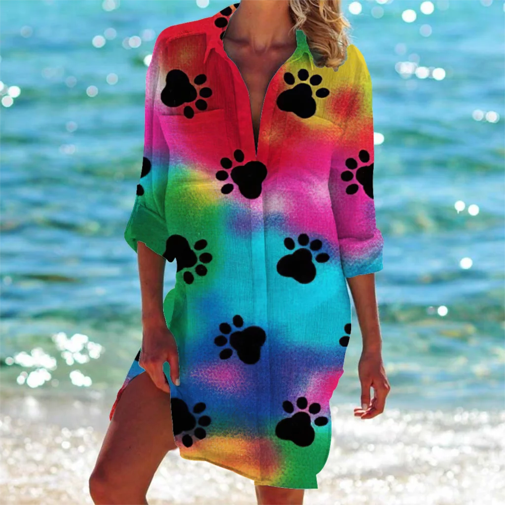 Summer chic women top sexy office shirt Bohemian beach sun protection shirt Print cover shirt bikini beach skirt
Summer chic women top sexy office shirt Bohemian beach sun protection shirt Print cover shirt bikini beach skirt