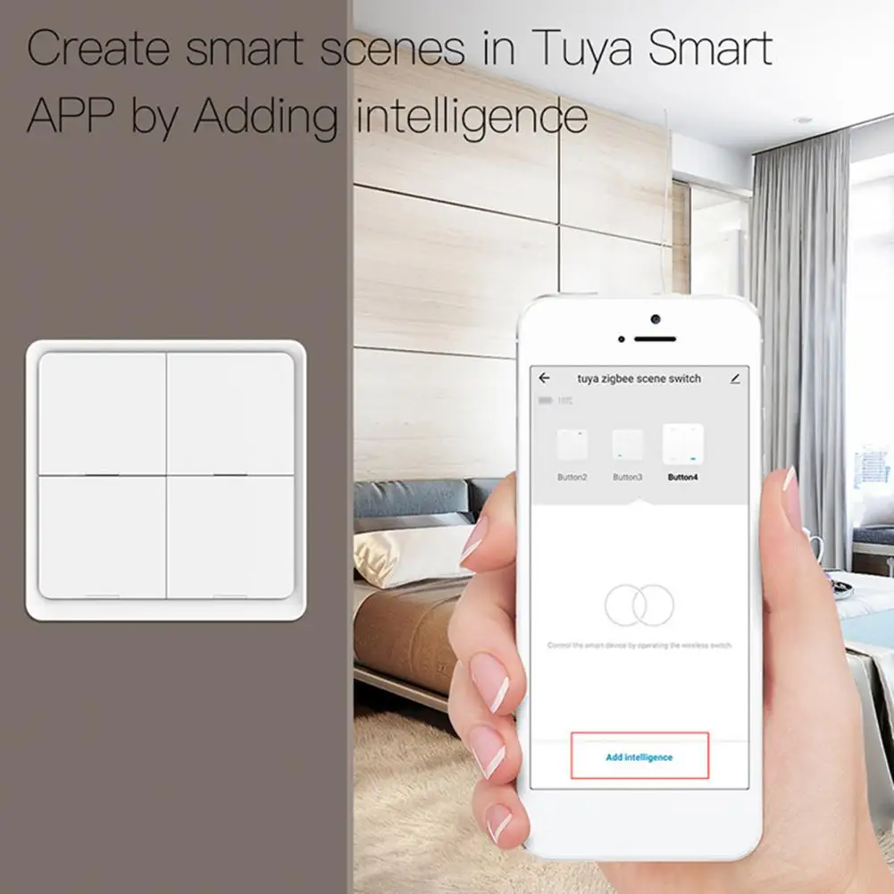 Smart Scene Switch Compact Long Battery Life Compact Home Electrical Smart Wall Switch Control Module for Indoor
Smart Scene Switch Compact Long Battery Life Compact Home Electrical Smart Wall Switch Control Module for Indoor