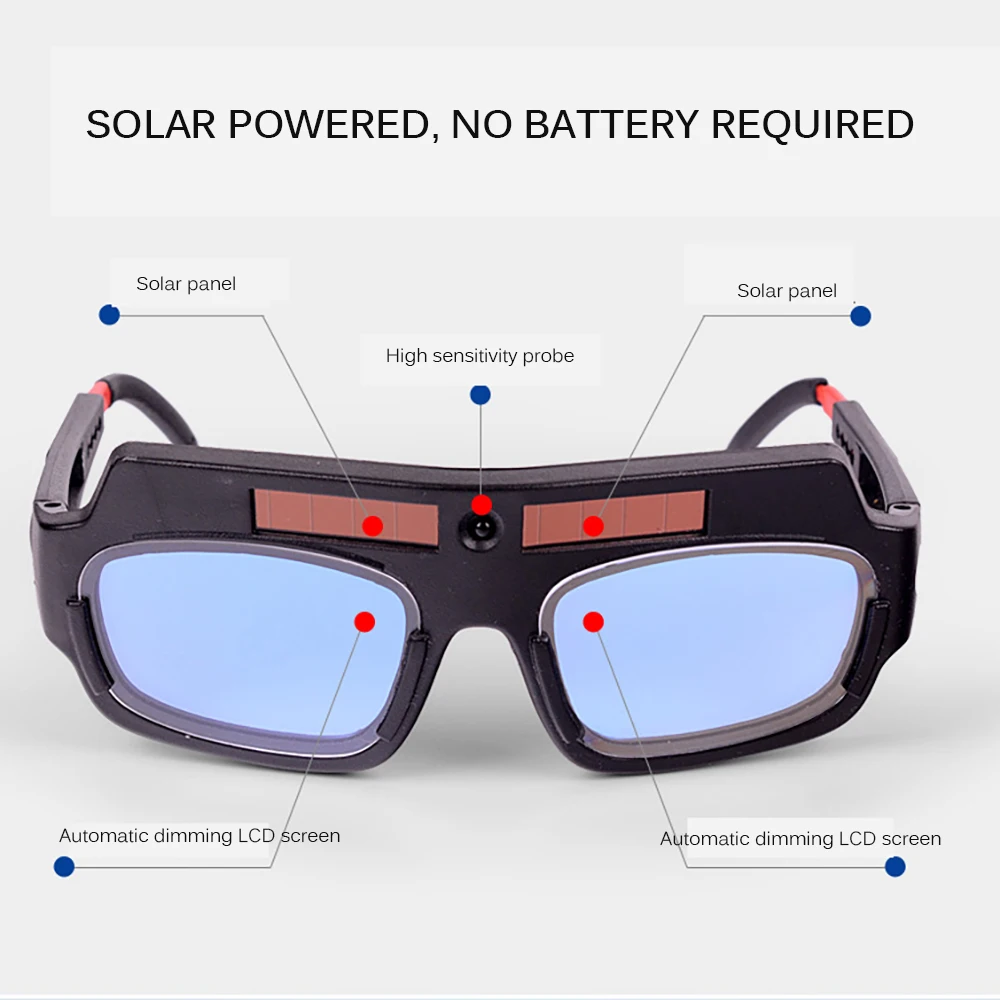 Welding Glasses Auto Darkening Welding Goggles for TIG MIG MMA Professional Weld Glasses Goggles Multifunction Utility Tool
Welding Glasses Auto Darkening Welding Goggles for TIG MIG MMA Professional Weld Glasses Goggles Multifunction Utility Tool