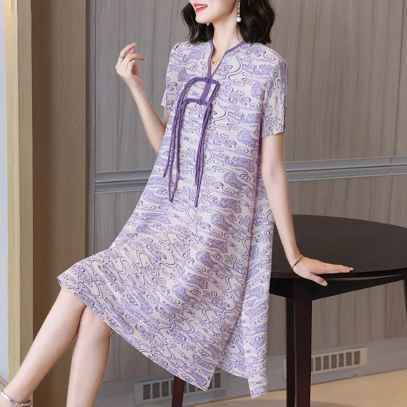 2022 Summer Women's High-end Fashion Printing Miyake Pleated Dress New Mother Temperament Plus Size Loose Women Dress Y2k Dress
2022 Summer Women's High-end Fashion Printing Miyake Pleated Dress New Mother Temperament Plus Size Loose Women Dress Y2k Dress