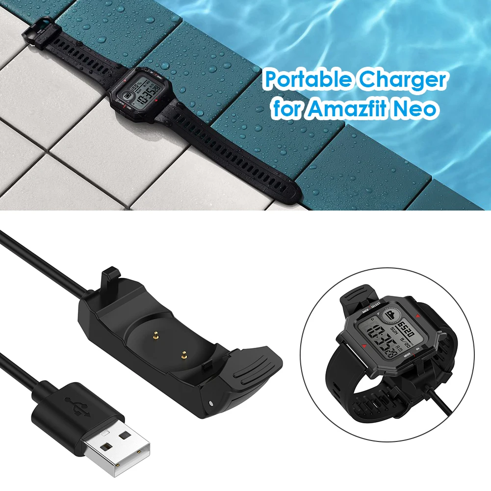 1 м USB-кабель для быстрой зарядки, портативное зарядное устройство для смарт-часов для Huami Amazfit Neo, беспроводной зарядный кабель для смарт-часов
1 м USB-кабель для быстрой зарядки, портативное зарядное устройство для смарт-часов для Huami Amazfit Neo, беспроводной зарядный кабель для смарт-часов