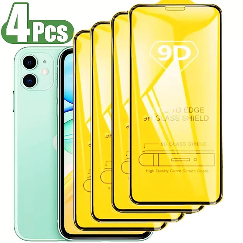 9D 4Pcs Tempered Screen Protector Glass For IPhone 13 12 Mini 11 Pro Max for IPhone X XR XS Max 7 8 6S Plus Protector Glass
9D 4Pcs Tempered Screen Protector Glass For IPhone 13 12 Mini 11 Pro Max for IPhone X XR XS Max 7 8 6S Plus Protector Glass