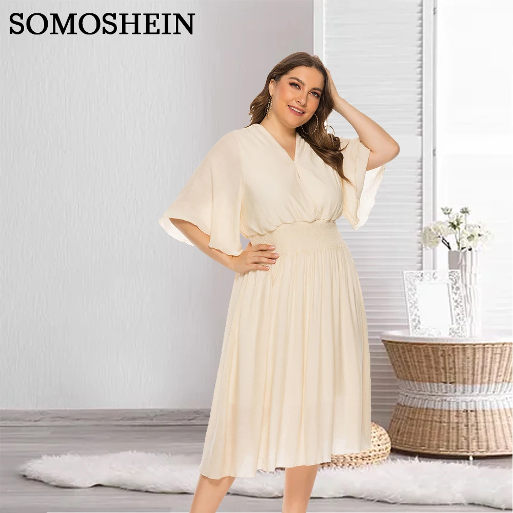 SOMOSHEIN Plus Size Women Clothing Evening Dresses Solid Color A-Line Slim V-Neck Elegant Waist-Up Dress Wholesale Dropshipping
SOMOSHEIN Plus Size Women Clothing Evening Dresses Solid Color A-Line Slim V-Neck Elegant Waist-Up Dress Wholesale Dropshipping