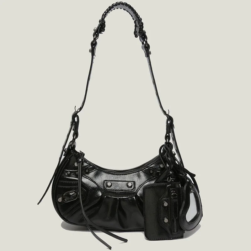 Rivet Half Moon Shoulder Bags For Women Purse Luxury Top Brand Woman Bag Motorcycle Lady Shoulder Bag Punk Style Girls Handbag
Rivet Half Moon Shoulder Bags For Women Purse Luxury Top Brand Woman Bag Motorcycle Lady Shoulder Bag Punk Style Girls Handbag
