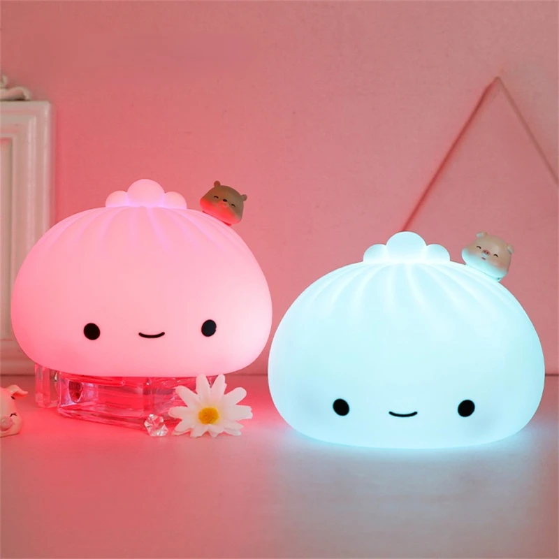 Cute LED Night Light Bun Dumpling Cartoon Bedroom Holiday Home Decoration Soft Lamp Christmas Children Gifts
Cute LED Night Light Bun Dumpling Cartoon Bedroom Holiday Home Decoration Soft Lamp Christmas Children Gifts