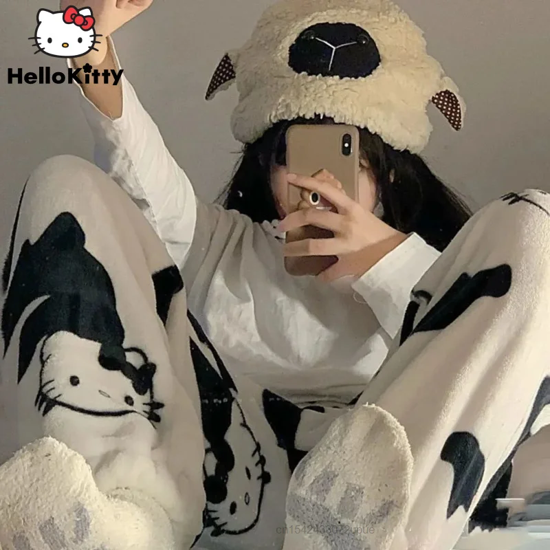 Sanrio Hello Kitty Trend Clothes Plush Pants Y2k Pajama Pants Women Soft Flannel Trousers Female Japan Cute Loose Home Trousers
Sanrio Hello Kitty Trend Clothes Plush Pants Y2k Pajama Pants Women Soft Flannel Trousers Female Japan Cute Loose Home Trousers