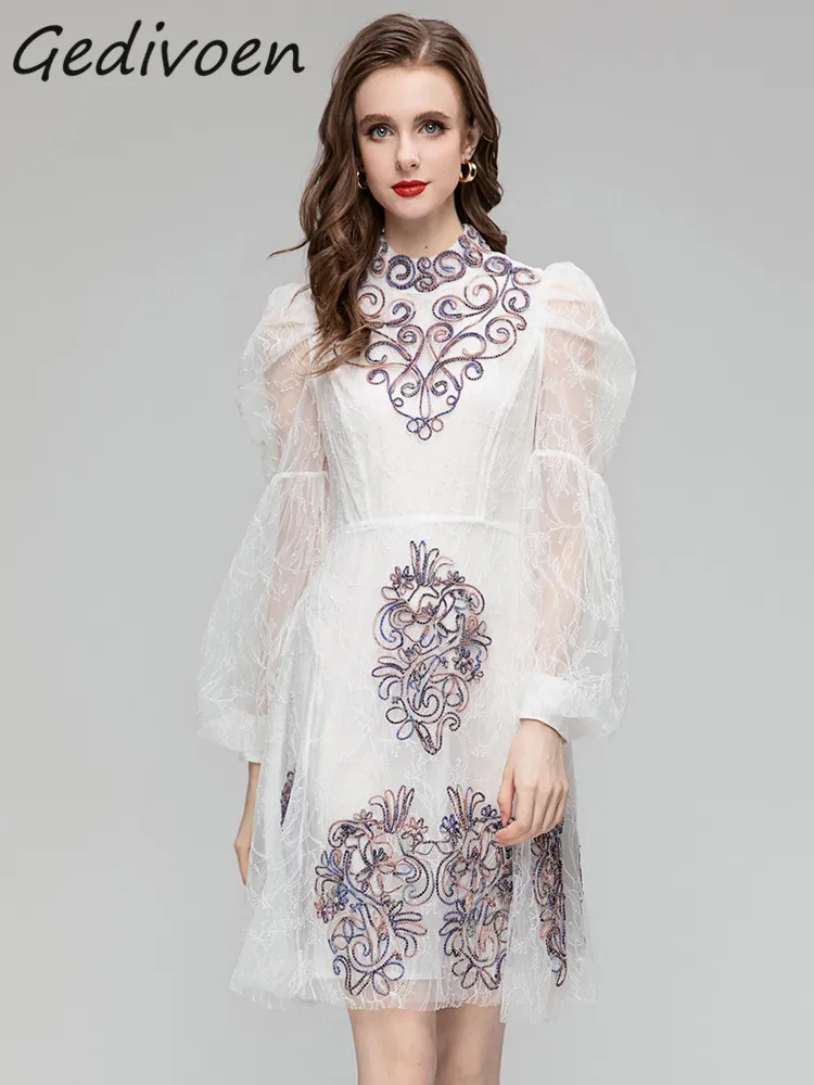 Gedivoen Summer Fashion Designer Bohemian Beach Dress Women's Lantern Long Sleeve Appliques High Waist A-Line White Midi Dress
Gedivoen Summer Fashion Designer Bohemian Beach Dress Women's Lantern Long Sleeve Appliques High Waist A-Line White Midi Dress