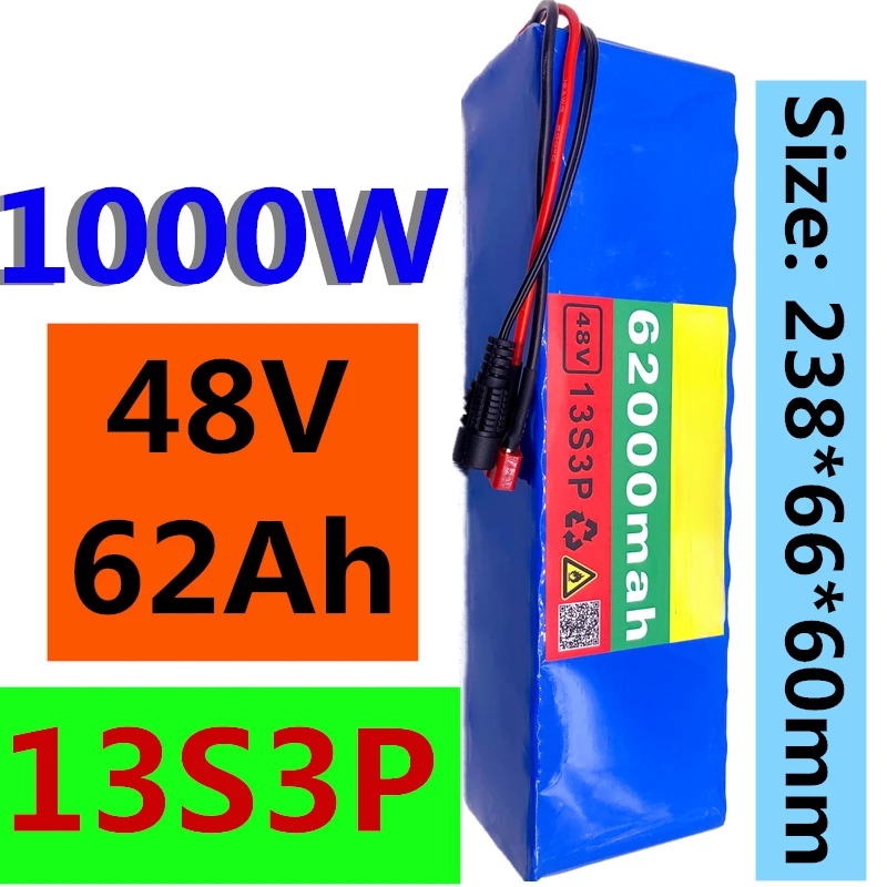 2022 Новый 48V62Ah 1000w 13S3P 48V комплект литий-ионный батарей 62000mah для 54,6 v E-bike Электрический велосипед Скутер с BMS
2022 Новый 48V62Ah 1000w 13S3P 48V комплект литий-ионный батарей 62000mah для 54,6 v E-bike Электрический велосипед Скутер с BMS