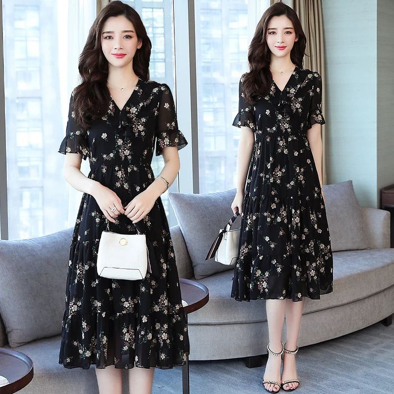 Will show thin doll brought new summer wear loose dress in black flower lotus leaf sleeve chiffon dress
Will show thin doll brought new summer wear loose dress in black flower lotus leaf sleeve chiffon dress