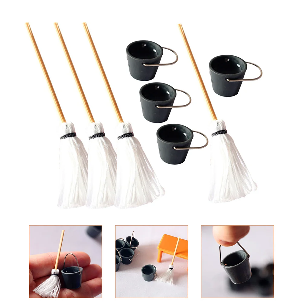 4 Sets Bucket Mop Model Small House Accessory Mini Kit Miniature Home Goods Decor Decors Mops Buckets Halloween Props
4 Sets Bucket Mop Model Small House Accessory Mini Kit Miniature Home Goods Decor Decors Mops Buckets Halloween Props