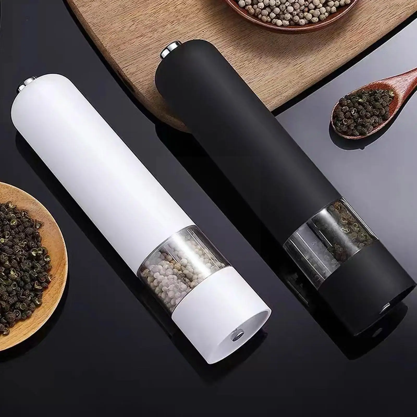 

Electric Salt And Pepper Grinder With LED Lights, Automatic Pepper Battery-Operated Mill Spice Grinder Kitchen Salt Accesso E6D0
