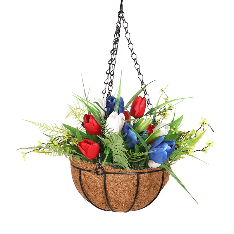 Simulation Tulip Hanging Basket Decoration Coconut Palm Hanging Basket Green Plant Fake Flowers for Decorating Balcony Garden
Simulation Tulip Hanging Basket Decoration Coconut Palm Hanging Basket Green Plant Fake Flowers for Decorating Balcony Garden