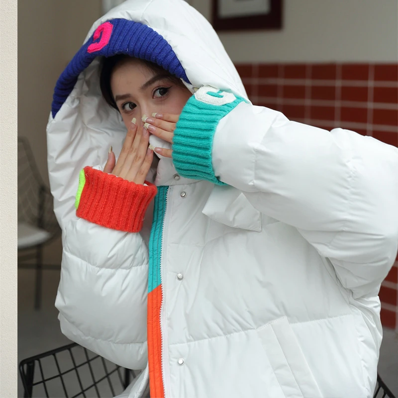 Women Parka padded hooded jacket Zipper Cotton jacket Winter 2022 stitching warm oversized cotton coat in contrasting colors
Women Parka padded hooded jacket Zipper Cotton jacket Winter 2022 stitching warm oversized cotton coat in contrasting colors