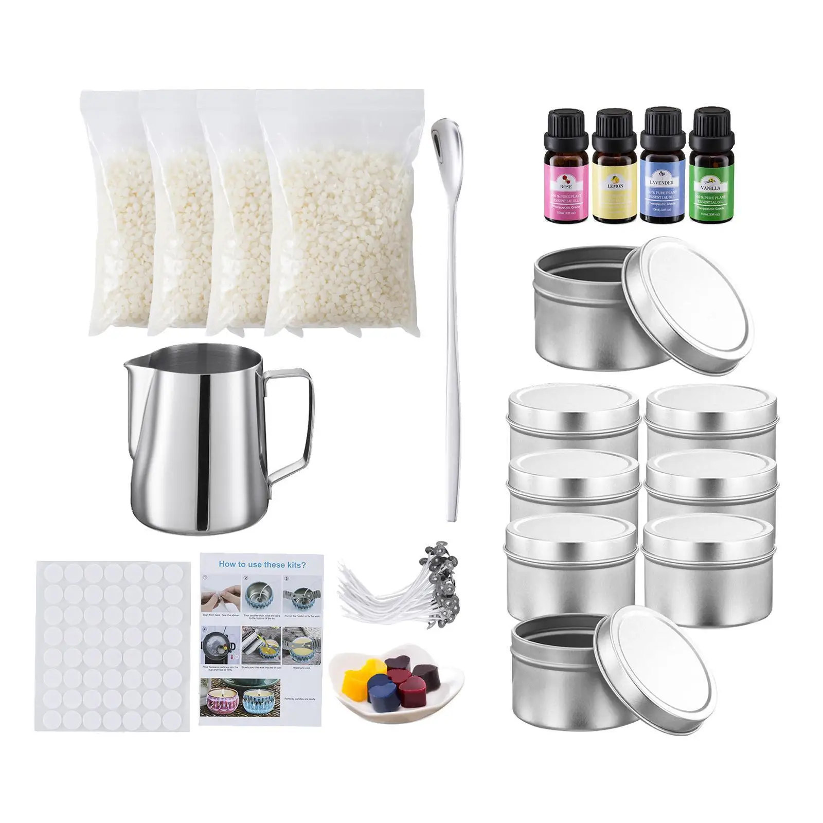 Candle Making Kit Beginner Make Supplies Dyes Tins Tealight Crafting Tools 
Candle Making Kit Beginner Make Supplies Dyes Tins Tealight Crafting Tools
