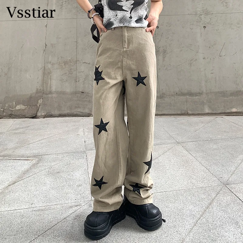 Vsstiar New Fashion Star Jeans Pants Vintage Harajuku Casual Pockets Straight Women Trousers Loose Retro Ins Denim Pants
Vsstiar New Fashion Star Jeans Pants Vintage Harajuku Casual Pockets Straight Women Trousers Loose Retro Ins Denim Pants