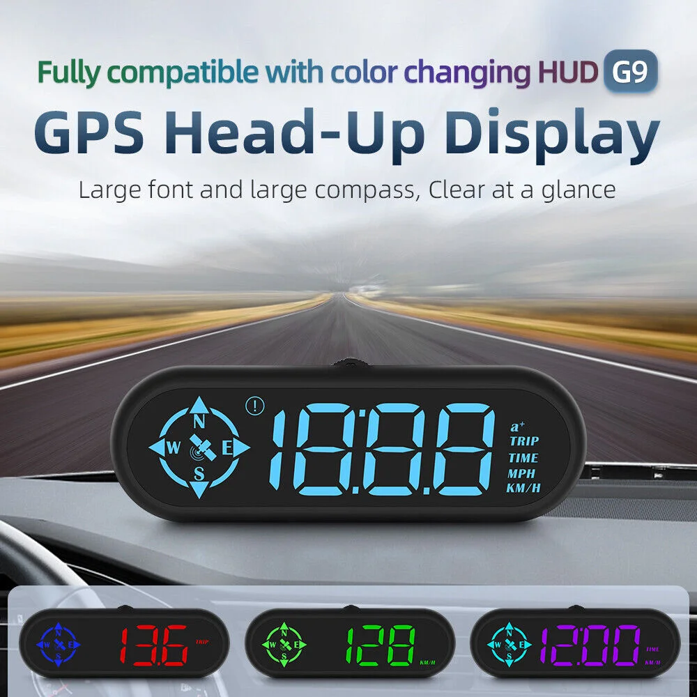 Автомобильный HUD-дисплей G9 с поддержкой безопасного вождения, Автомобильный спидометр, будильник, быстрое отображение точного направления, GPS, подходит для всех автомобилей
Автомобильный HUD-дисплей G9 с поддержкой безопасного вождения, Автомобильный спидометр, будильник, быстрое отображение точного направления, GPS, подходит для всех автомобилей