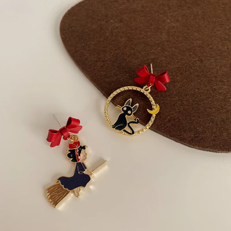 Cartoon Black Kiki Cat Bow Earring Hayao Miyazaki Kiki's Delivery Service Action Figure Princess Earrings for Women Jewelry
Cartoon Black Kiki Cat Bow Earring Hayao Miyazaki Kiki's Delivery Service Action Figure Princess Earrings for Women Jewelry