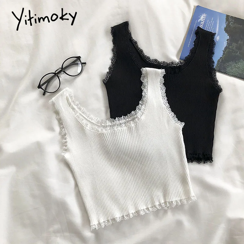 Yitimoky Lace Black Tank Tops for Women Clothes Crop Top Shirt Cute Sexy White Bustier Short Solid Knitted New 2022 Sexy Blouse
Yitimoky Lace Black Tank Tops for Women Clothes Crop Top Shirt Cute Sexy White Bustier Short Solid Knitted New 2022 Sexy Blouse