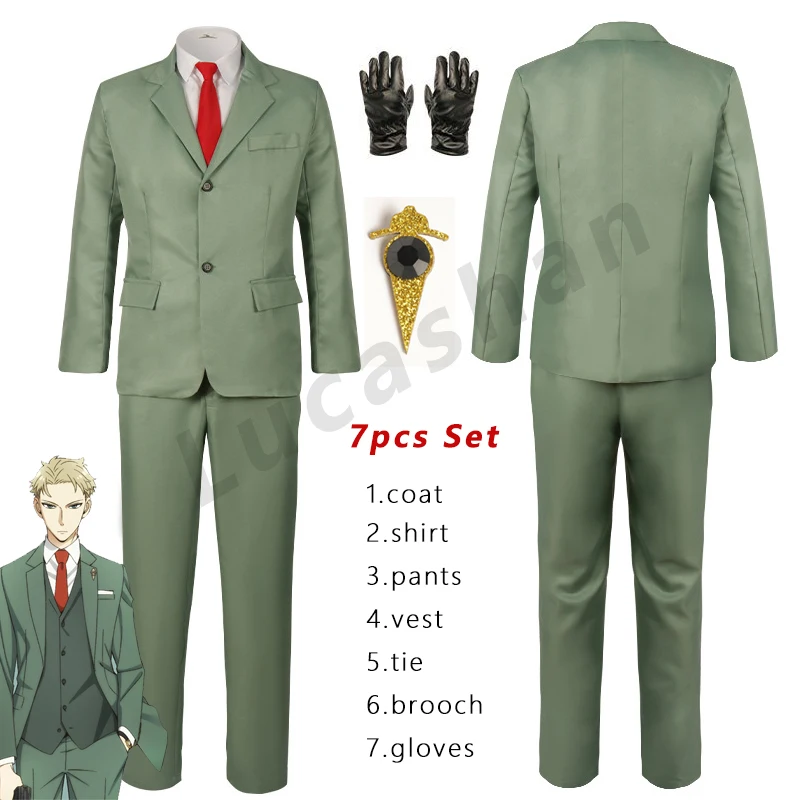 Anime Spy x Family Loid Forger Cosplay Costume Light Green Suit Brooch Glove Set Men Casual Business Uniform Work Clothes Outfit
Anime Spy x Family Loid Forger Cosplay Costume Light Green Suit Brooch Glove Set Men Casual Business Uniform Work Clothes Outfit