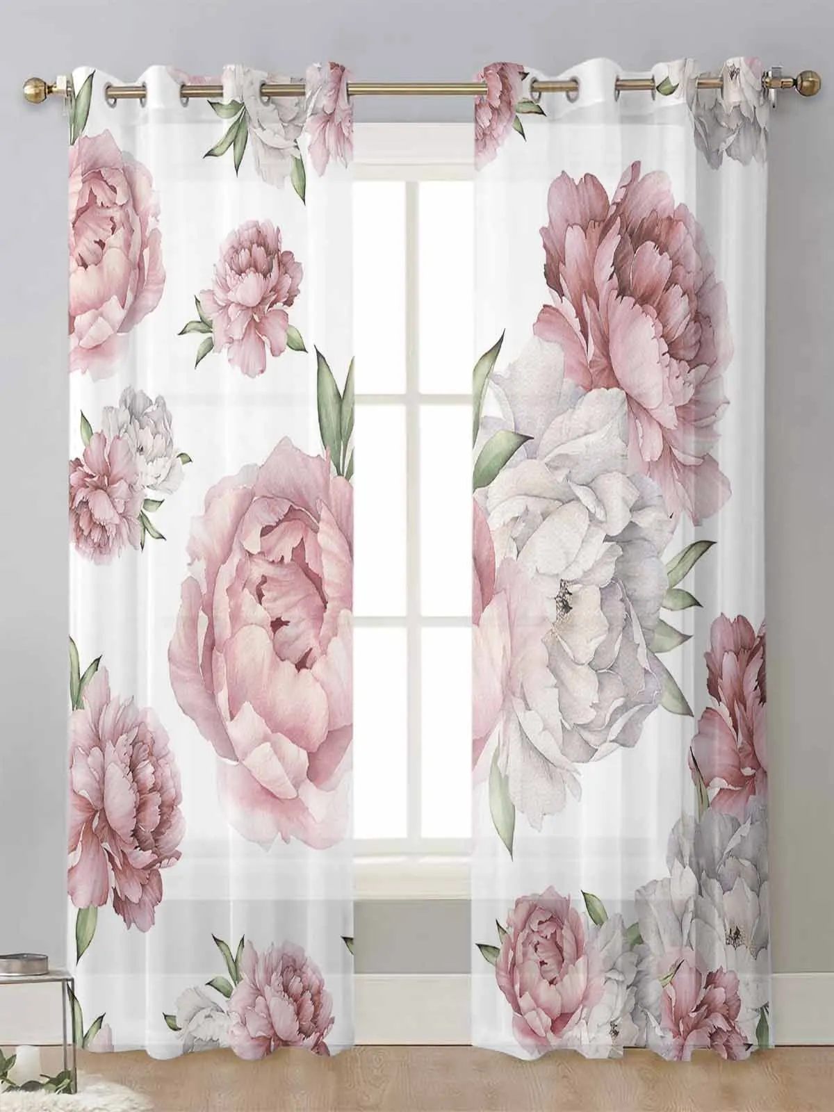 Vintage Flowers Pink Peony White Sheer Curtains For Living Room Window Voile Tulle Curtain Cortinas Drapes Home Decor
Vintage Flowers Pink Peony White Sheer Curtains For Living Room Window Voile Tulle Curtain Cortinas Drapes Home Decor