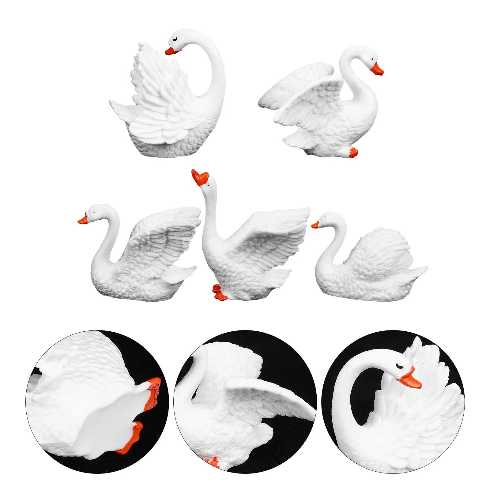 5 Pcs White Swan Ornament Couple Ornament Mini Swan Figures Statue Terrarium Ornament Synthetic Resin Wildlife Figurines Lovers
5 Pcs White Swan Ornament Couple Ornament Mini Swan Figures Statue Terrarium Ornament Synthetic Resin Wildlife Figurines Lovers