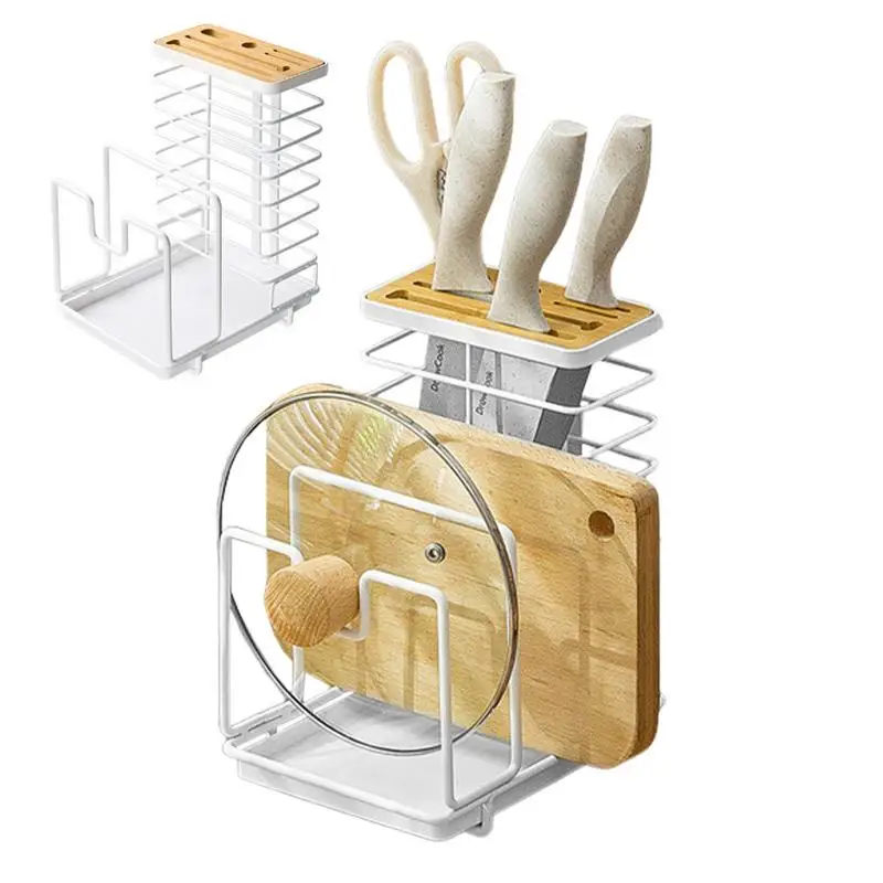 

Многофункциональная подставка для кухонных ножей, держатель для хранения, разделочная доска, органайзер для ножей, крышка для кастрюли, подставка для ножниц, держатель, многофункциональный