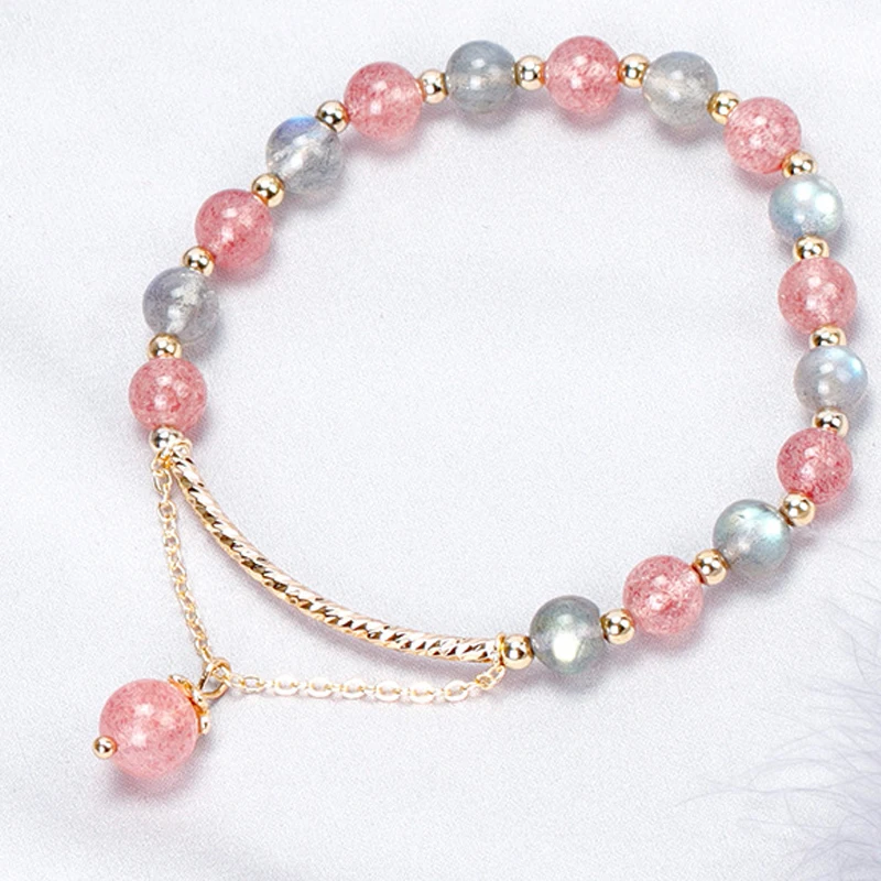 Natural Women Strawberry Crystal Moonstone Bracelet Trend Simple Female Jewelry Gift Gold Chain Bracelet for Girls Gift
Natural Women Strawberry Crystal Moonstone Bracelet Trend Simple Female Jewelry Gift Gold Chain Bracelet for Girls Gift