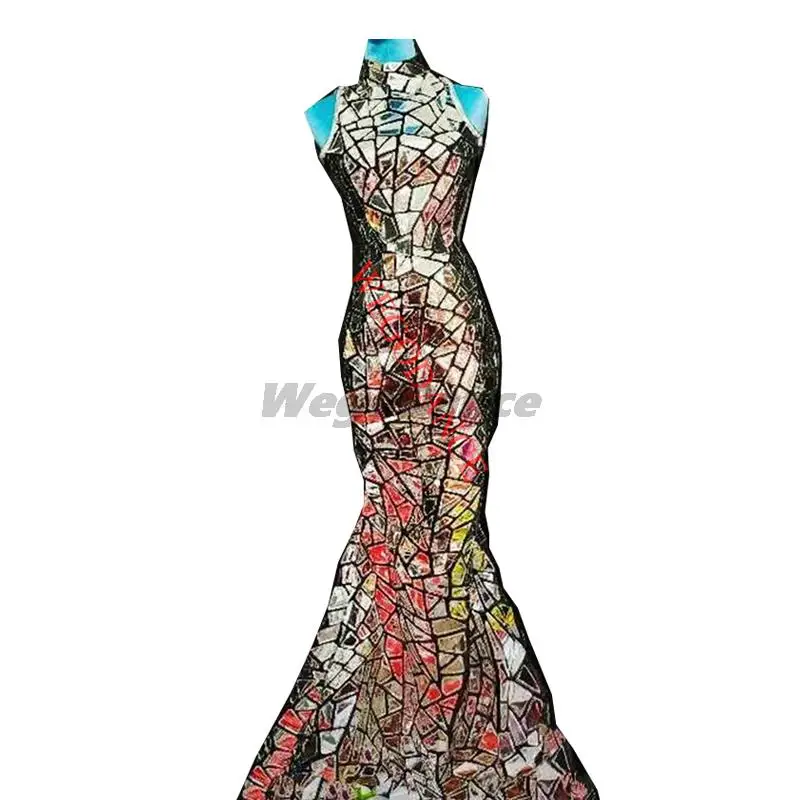 Silver Laser Mirror Sleeveless Floor Length Long Dress Women Singer Sequins Costume
Silver Laser Mirror Sleeveless Floor Length Long Dress Women Singer Sequins Costume