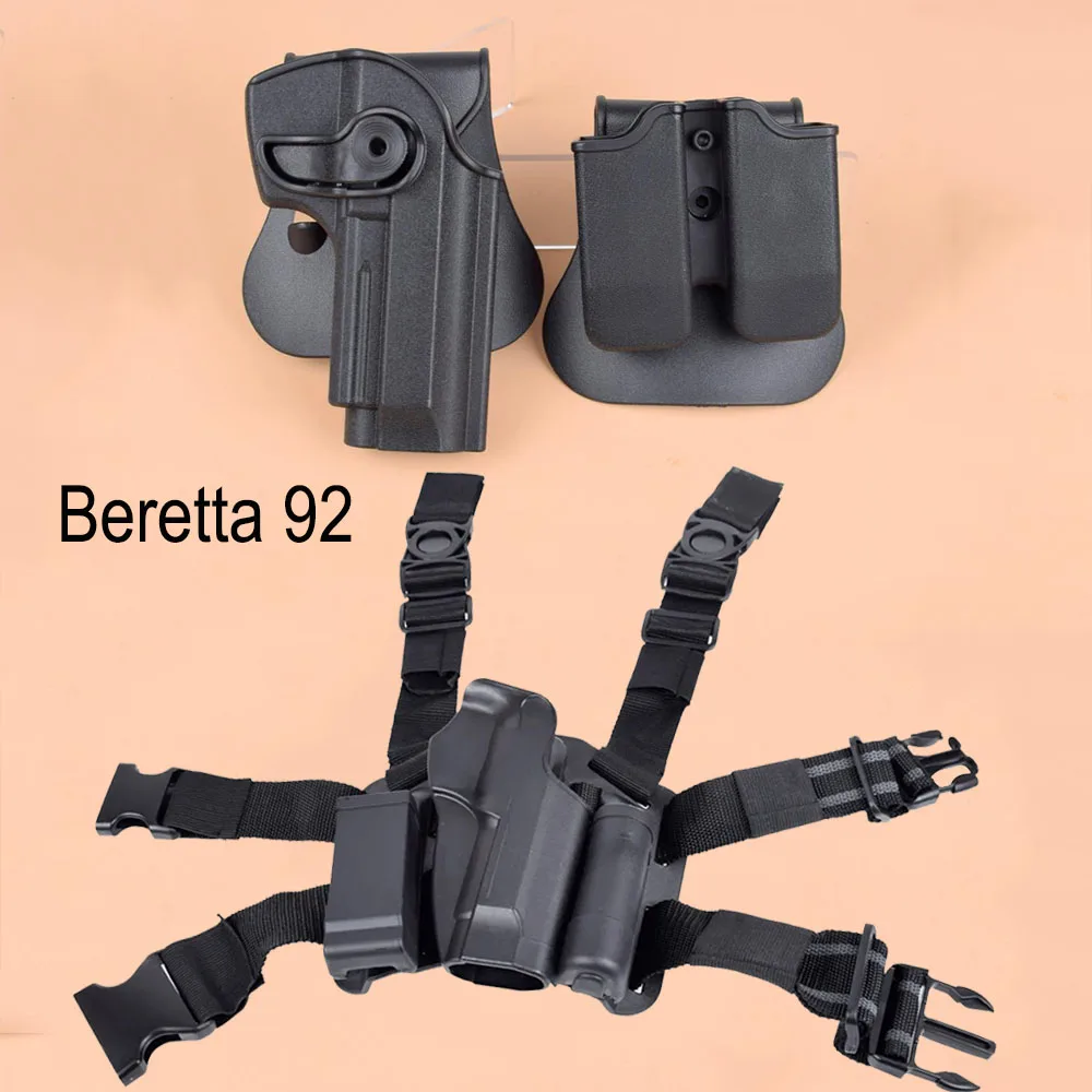 

Тактическая кобура Beretta 92FS 92 96 с сумочкой для журнала или правой прямой ногой, Platoform, военный охотничий пистолет, Страйкбольное Оружие