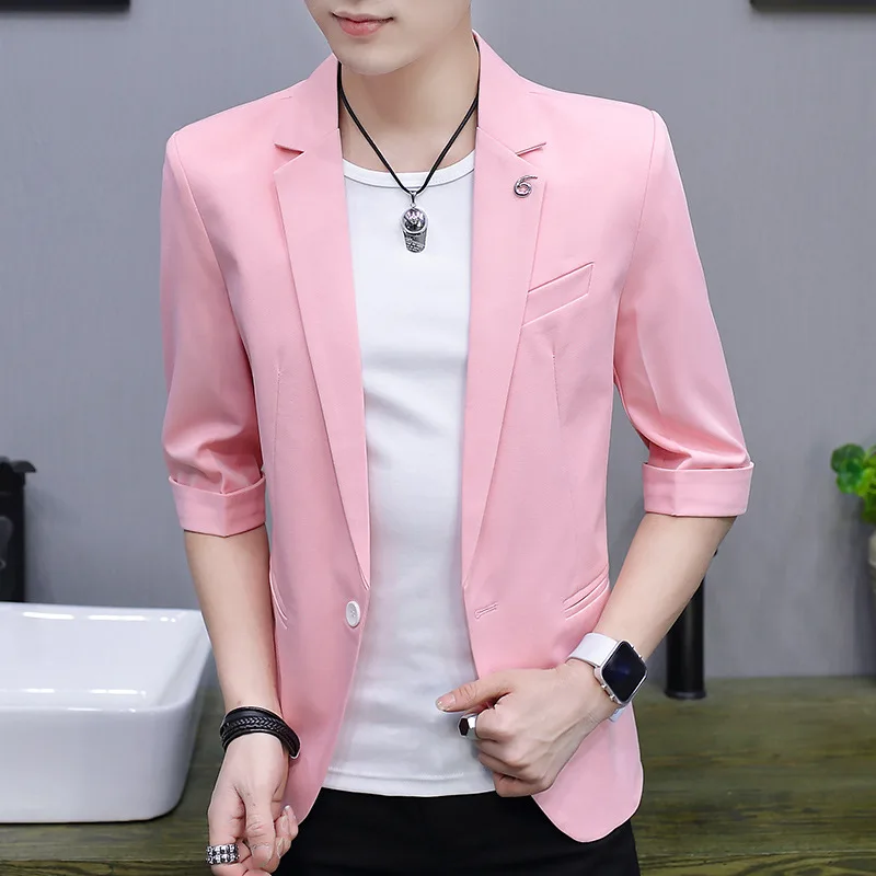 HOO 2022 Men's Summer Thin Half Sleeve blazer Versatile Slim Fit New Solid Color blazer
HOO 2022 Men's Summer Thin Half Sleeve blazer Versatile Slim Fit New Solid Color blazer