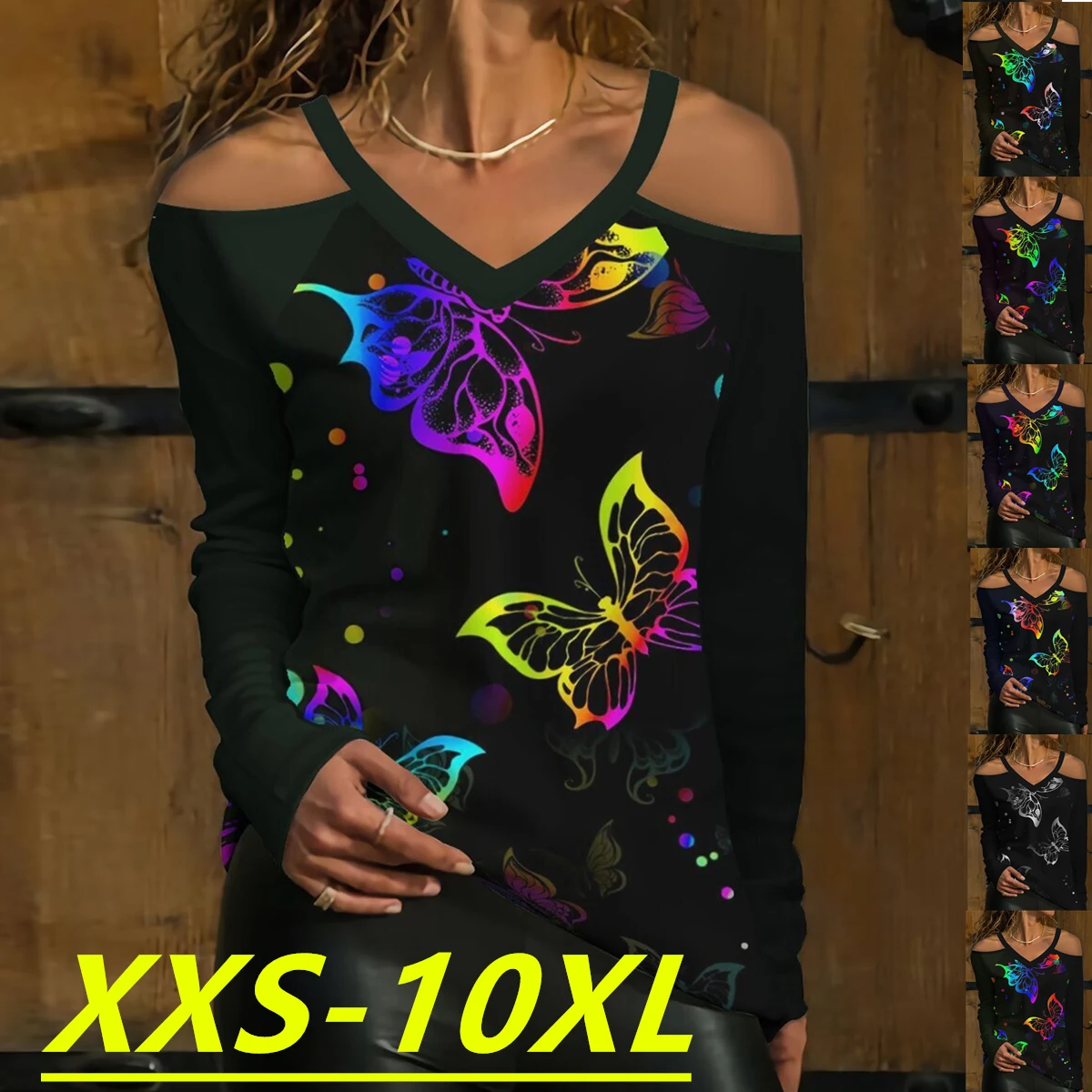 Autumn/Winter 2022 Fashion Women's Butterfly Print Off Shoulder Long Sleeve V-Neck Casual Plus Size Top XXS-10XL
Autumn/Winter 2022 Fashion Women's Butterfly Print Off Shoulder Long Sleeve V-Neck Casual Plus Size Top XXS-10XL