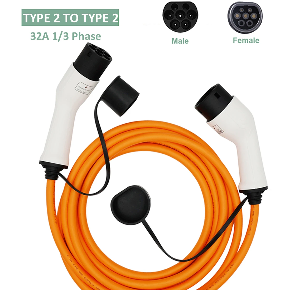 EV Charging Cable Type 2 to Type 2 32A Electric Car Mode 3 7.2KW Three Phase 22kw Cord 5M EVSE for Vehicle Fast Charging Station
EV Charging Cable Type 2 to Type 2 32A Electric Car Mode 3 7.2KW Three Phase 22kw Cord 5M EVSE for Vehicle Fast Charging Station