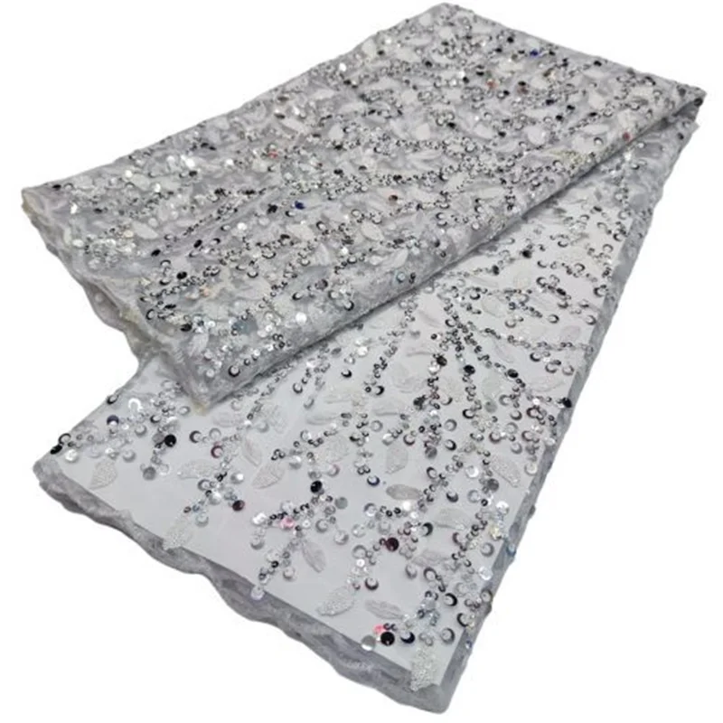 White French Tulle Lace Fabric Soft Bridal Materials Nigerian African Mesh Lace Fabric Sewing Shine Sequins For Wedding Party
White French Tulle Lace Fabric Soft Bridal Materials Nigerian African Mesh Lace Fabric Sewing Shine Sequins For Wedding Party