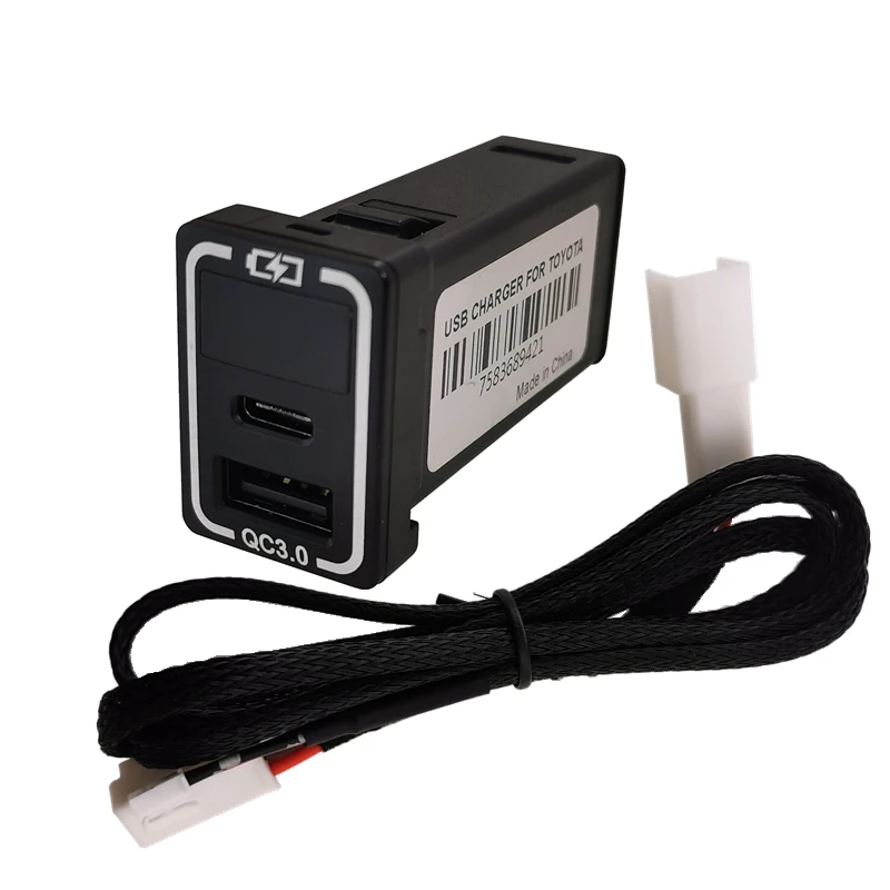 Type-C QC3.0 Car Quick Charger Socket USB Charging Power Adapter Voltage Display Charger For Toyota COROLLA LEVIN 2014-2018
Type-C QC3.0 Car Quick Charger Socket USB Charging Power Adapter Voltage Display Charger For Toyota COROLLA LEVIN 2014-2018