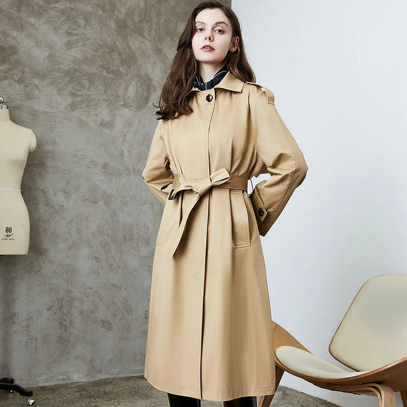 Женский тренчкот с поясом, Осенний тренчкот в уличном стиле, 2021 
Женский тренчкот с поясом, Осенний тренчкот в уличном стиле, 2021