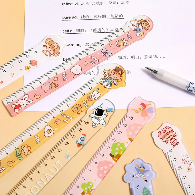 15CM Cute Little Fresh Cartoon Student Dawing Kawaii Ruler Multifunctional DIY Drawing Ruler Student Office School Stationery
15CM Cute Little Fresh Cartoon Student Dawing Kawaii Ruler Multifunctional DIY Drawing Ruler Student Office School Stationery