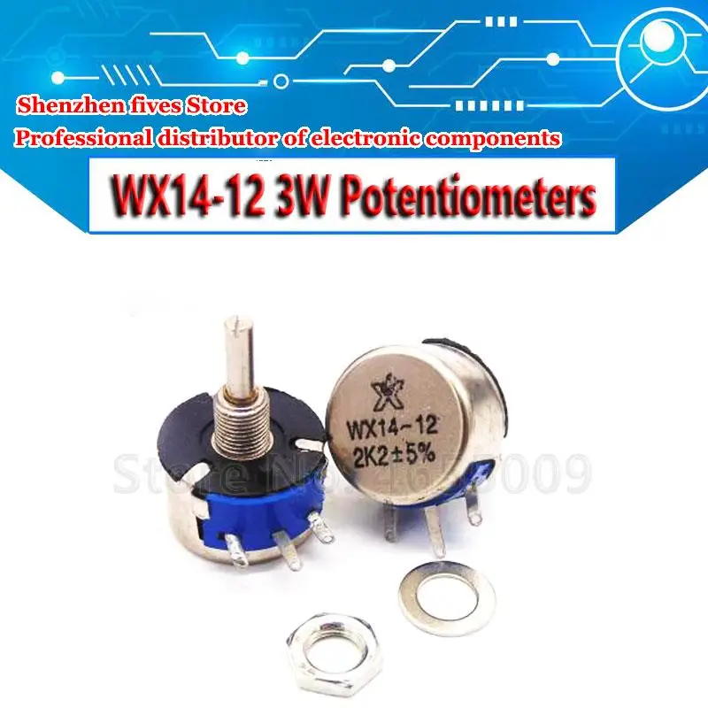 

WX14-12 3W Lap Wirewound Potentiometers 100 220 470 Europe 1K 10K 20K 22K 56R 100R 220R 470R 2.2K 3.3K 4.7K 2K2 3K3 4K7 WX14 12