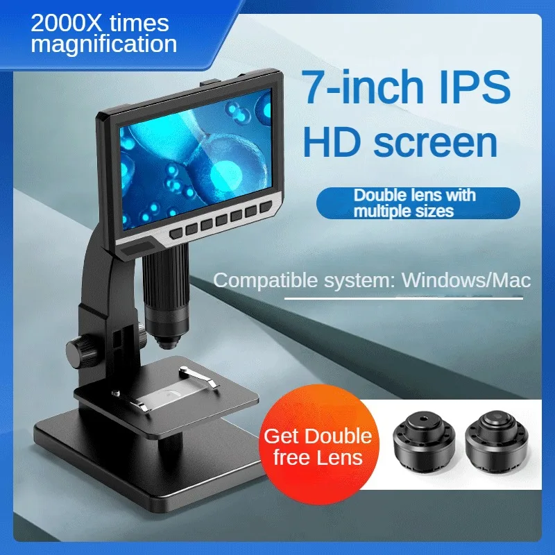 Digital Microscope 1600X 12MP Camera Sensor Coin Microscope 7" Touch LCD Microscope with Wired Remote 28 LED Fill Lights For PC
Digital Microscope 1600X 12MP Camera Sensor Coin Microscope 7" Touch LCD Microscope with Wired Remote 28 LED Fill Lights For PC