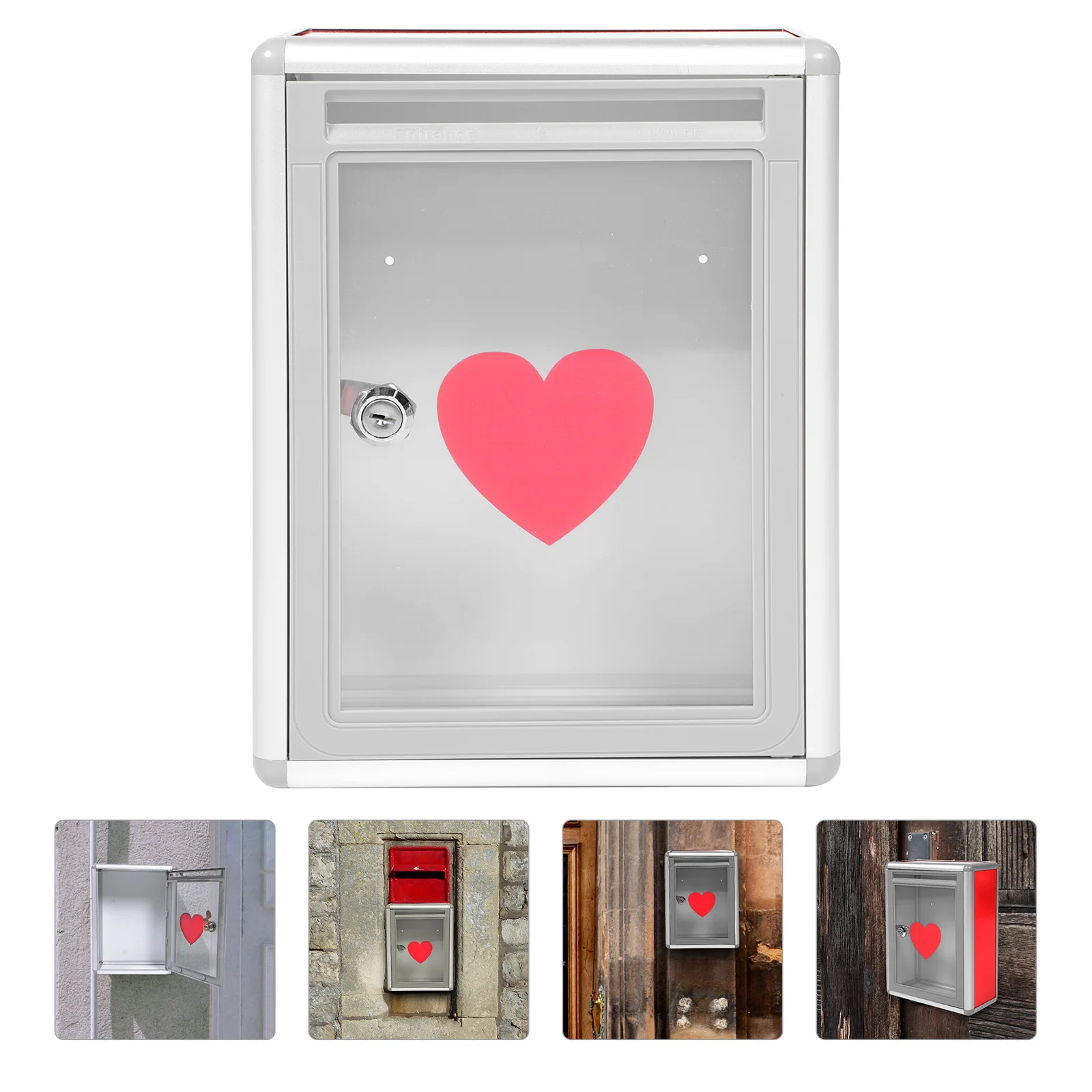 

Box Donation Mailbox Suggestion Ballot Wall Charity Collection Letter Acrylic Lock Drop Clear Post Mail Holder Boxes Metal